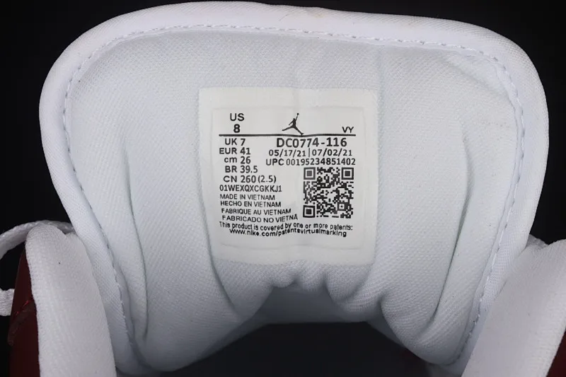 All categories Air Jordan Jordan series basketball shoes Air Jordan 1 Low Air Jordan 1 Low AJ1 Joe 1 wine red and white low-top basketball shoes DC0774-116